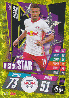 Tyler Adams RB Leipzig 2020/21 Topps Match Attax CL Rising Stars #RS06